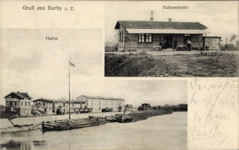 Ansichtskarte Postkarte Barby An Der Elbe Hafen Akpool De