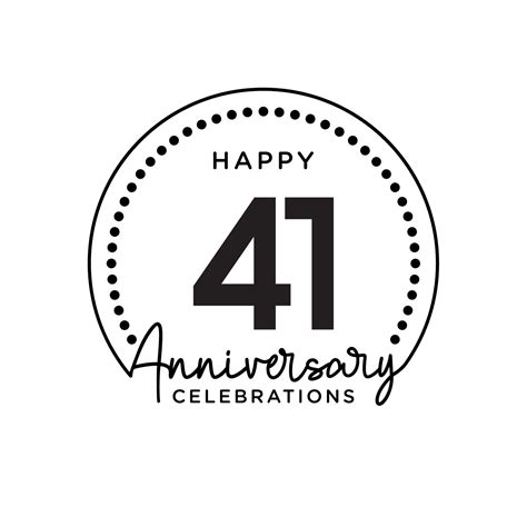 41 Years Anniversary Anniversary Template Design Concept Monochrome