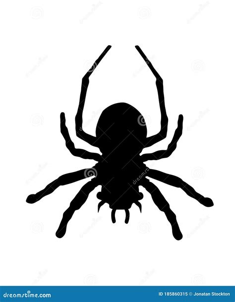 Spider Symbol. Tarantula Vector Silhouette Isolated on White Background. Arachnophobia. Stock ...