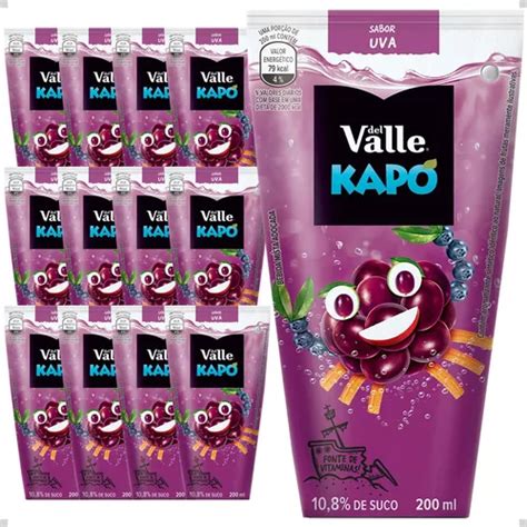 Suco Del Valle Kapo Uva 200ml Caixinha Kit 12 Unidades MercadoLivre