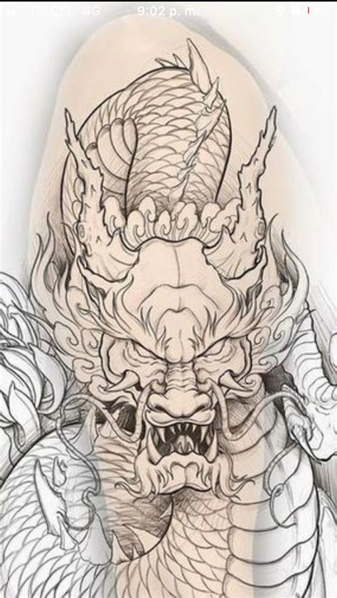 Dragon Head Tattoo Sketch