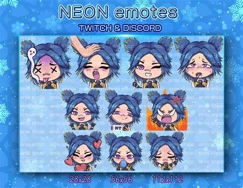 Valorant Neon Emotes Valorant Neon Cute Valorant Neon Chibi Emotes