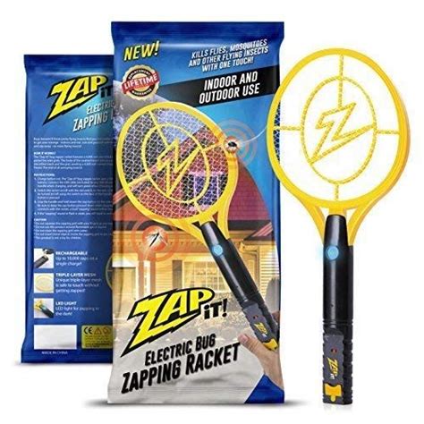 Zap It Electric Fly Swatter Rechargeable Fly Zapper Electric Fly Killer Racket Mosquito And