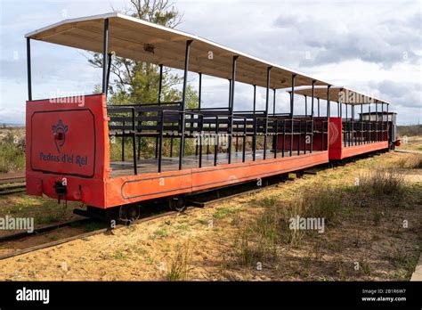 Tavira Portugal January 23 2020 The Red Mini Train At Pedras Del