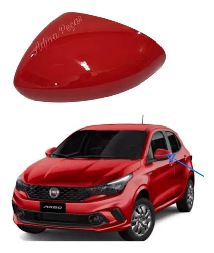 Capa Retrovisor Fiat Argo 2018 2019 2020 2021 22 Vermelho Le