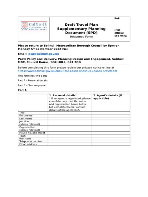 Draft Travel Plan Supplementary Planning Document Spd Response