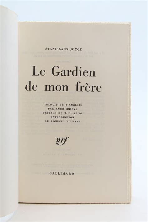 Joyce Le Gardien De Mon Frère First Edition Edition