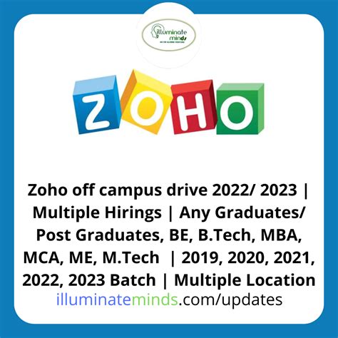 Zoho Off Campus Drive Multiple Hirings Any Graduates