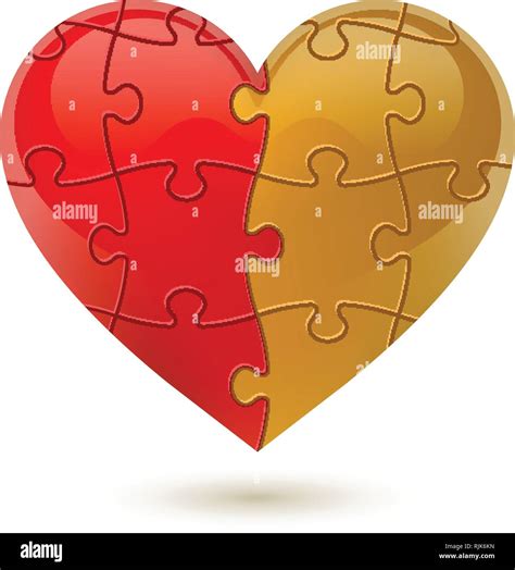 Puzzle Heart Vector Illustration Stock Vector Image Art Alamy