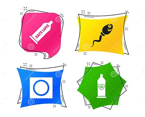 Safe Sex Love Icons Condom In Package Symbols Vector Stock Vector Illustration Of Rubber