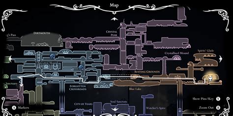 Карта садов королевы hollow knight