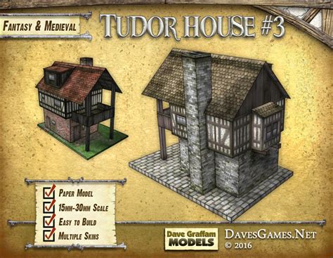 Tudor House 3 Paper Model Daves Games