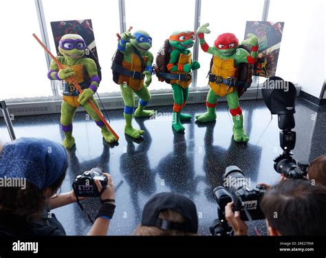 New York United States 24th July 2023 Teenage Mutant Ninja Turtles Characters Greet Fans