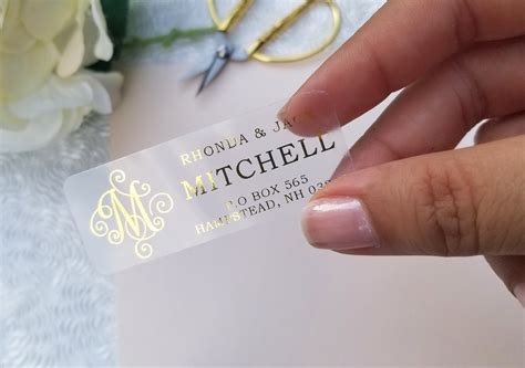 Mailing Labels With Gold Foil Print Monogram Return Address Etsy