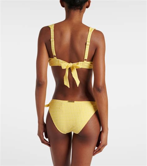 Cape Town Checked Bikini Bottoms In Yellow Heidi Klein Mytheresa