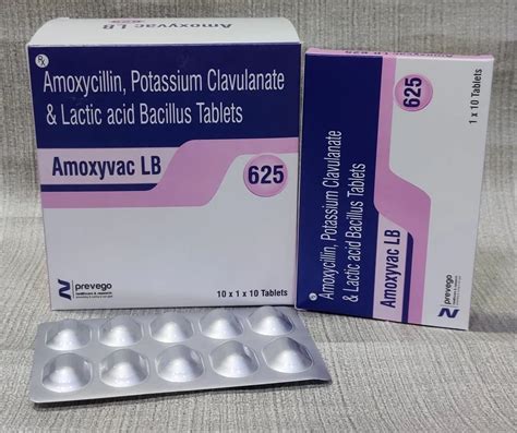 Amoxyvac Amoxycillin Potassium Clavulanate Lactic Acid Bacillus Tablets