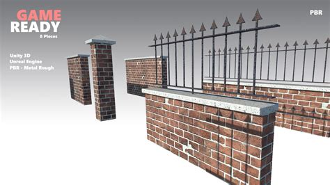 3d Model Brick Wall Pack Pbr Modular Version 3