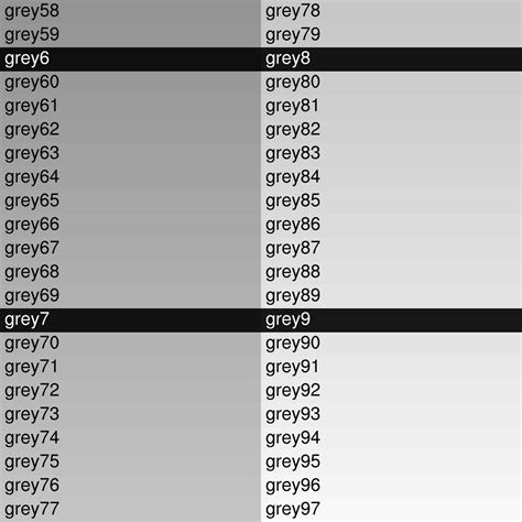 Shades Of Grey Color Chart With Names Euaquielela