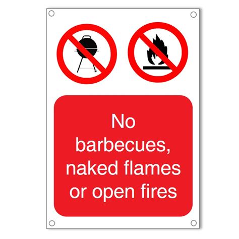 No Barbecues Naked Flames Or Open Fires Aluminium Composite Sign