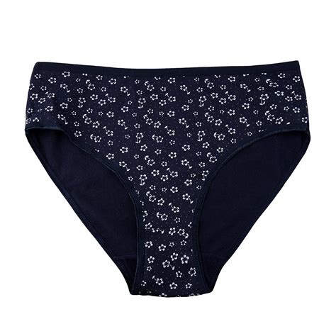 Buy Plus Size Women Panties Mid Waist Briefs Print Underpants Sexy