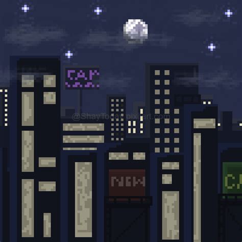 Pixilart My City Night By Shaytoday