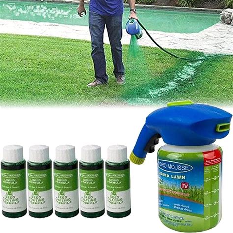 Seed Sprayer 5 Bottles Liquid Lawn System Grass Seed Sprayer Seed Spray Kettle Hydro Mousse