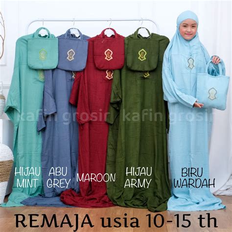 Jual Mukena Anak Remaja Usia 10 14 Tahun Terompah Terusan Bali Polos