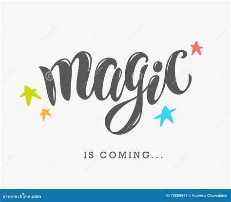 Vector Hand Written Text Magic Word Isolated Stock Vector