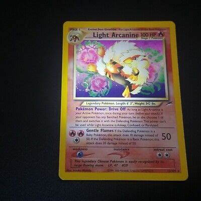 Light Arcanine 12 105 Neo Destiny Holo Rare SWIRL WOTC Pokémon