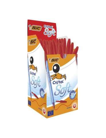 Bic Cristal Soft Bol Grafos Punta Media Mm Rojo Caja De