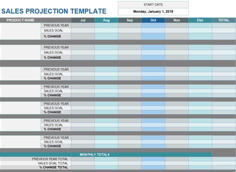 Monthly Sales Projection Template — db-excel.com