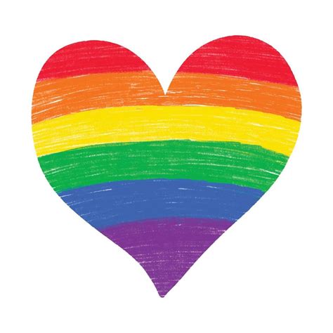 arco iris corazón dibujado a mano lápiz crayón textura bandera del orgullo gay lgbtq