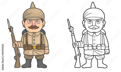 Cartoon German soldier during World War one Stock Illustration | Adobe ...