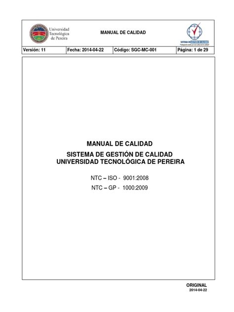 PDF Manual De Calidad V11 DOKUMEN TIPS