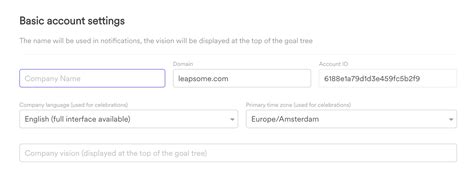 Leapsome Onboarding Basic Account Settings Leapsome