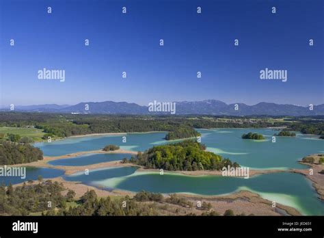 Easter Lakes From The Air Village Iffel Upper Bavaria Bavarians