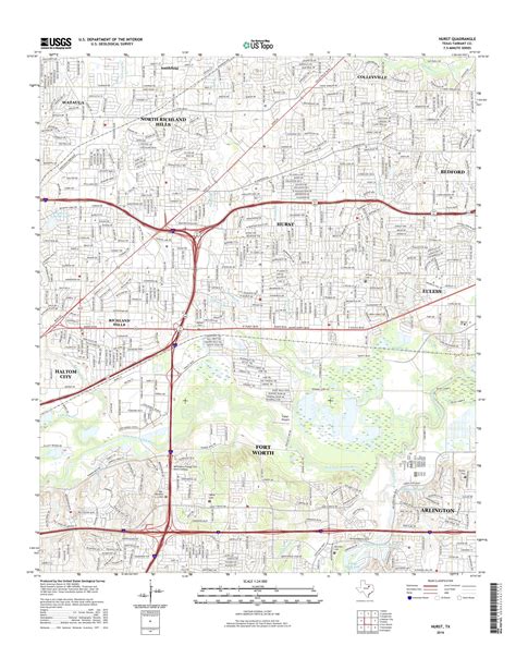 Mytopo Hurst Texas Usgs Quad Topo Map
