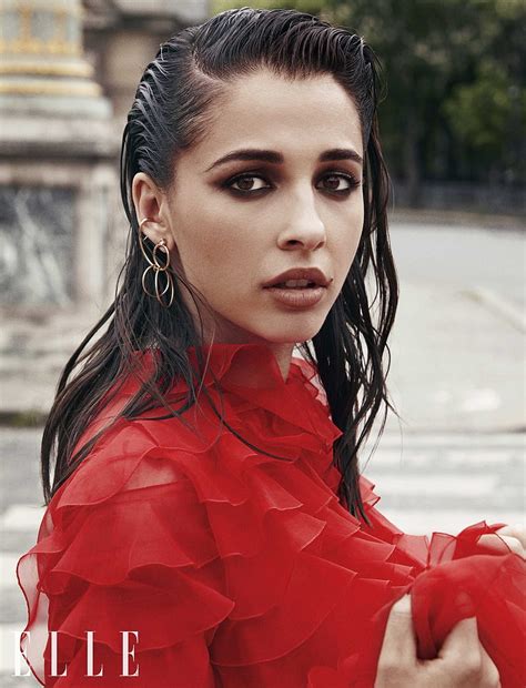 Naomi Scott Women Brunette Actress Looking At Viewer Makeup Wet Hair Elle Magzine Hd