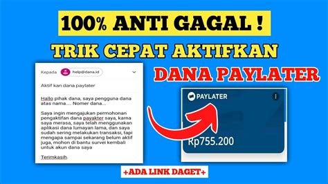 CARA TERBARU Aktifkan DANA Paylater Langsung Muncul Cara Pinjam