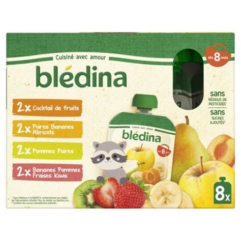 Bl Dina Pur E De Fruits B B D S Mois Pomme Kiwis Ananas Bledina