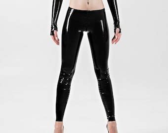 Black Latex Leggings Etsy