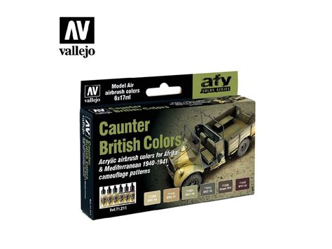 Acrylic Colors Set For Airbrush Vallejo Model Air Afv Set British