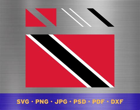 Trinidad and Tobago Flag Svg Layered, Trinidadian and Tobagonian Flag ...