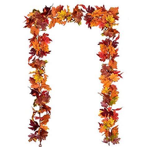 Dearhouse 2 Pack Fall Garland Maple Leaf 5 9ft Piece 7 Colors Hanging Vine Garland Artificial