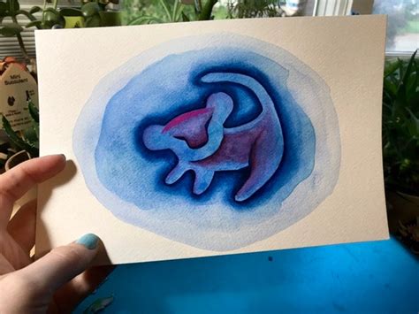 The Lion King Simba Cave Drawing Watercolor Painting | Etsy