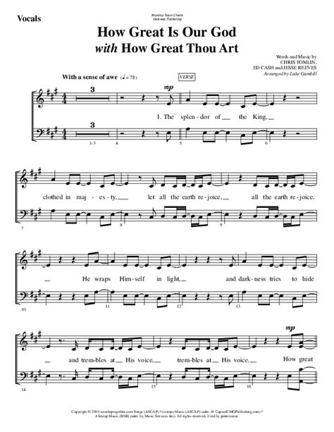 How Great Is Our God How Great Thou Art Sheet Music Pdf Worshipteam Tv Praisecharts