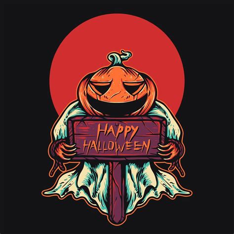 Pumpkin Happy Halloween Vector Illustration 8770264 Vector Art At Vecteezy