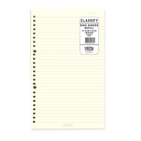 Veco Paper Classify Ring Binder Refill B5 Ruled Shopee Philippines