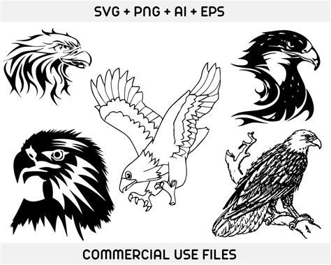 Eagle Svg Eagle Head Svg Eagle Silhouette Fierce Eagle Etsy