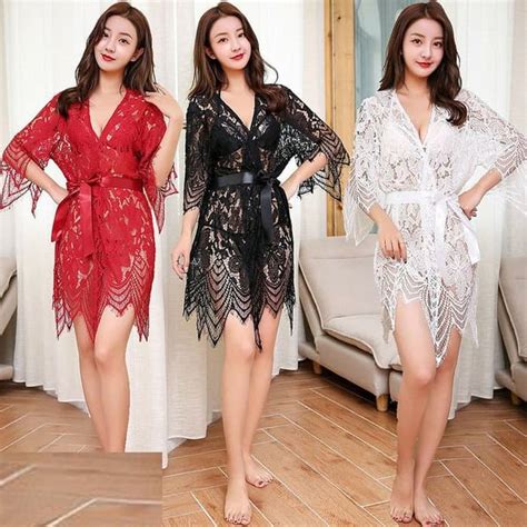 Jual Sexy Lingerie Kimono Bra Set G String Baju Tidur Bikini A180 Di